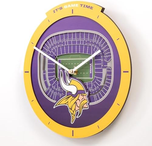 YouTheFan NFL Minnesota Vikings StadiumView 3D Wall Clock