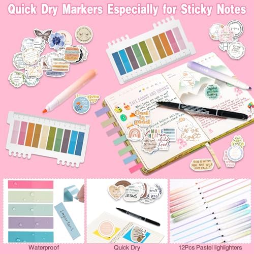 HRFGWDD 91-Piece Bible Study Supplies, Bible Journaling Kit for Women