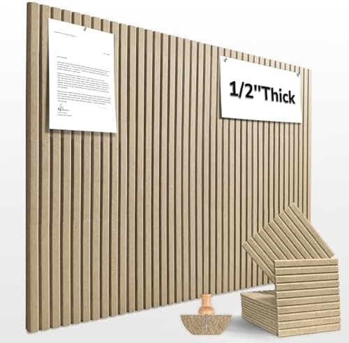 48" x 36" Large Felt Bulletin Board 1/2" Thick, Tan