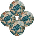 Ocean Turtle Round Placemats Set of 4, Washable Non-Slip Table Mat