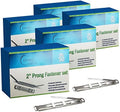 Prong Paper Fasteners 2" Capacity, 250 Complete Sets, Heavy Duty Steel with Compressor, Standard 2-Hole Punch, 2.75" Base for File Folders, Folder Clips, 5 Boxes (50 Each), Made in USA - OLYMPX
