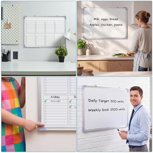 Lincia 18" x 24" Magnetic to Do List Whiteboard, Weekly Planner, White
