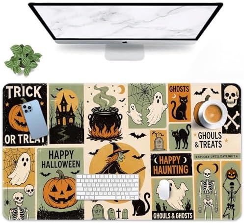 Britimes Large Mouse Pad, Mouse Pad, 31.5 x 15.7 Inch, Halloween Vintage