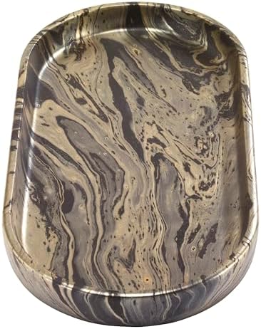 Nicole Miller - Vanity Tray, Resin Multipurpose Organizer, Resin Bathroom Accessories, Ideal for Kitchen & Bathroom, Dorm Room Essentials (Harper Collection, Black/Gold)