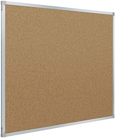 Mead Corkboard, 4' x 3' Bulletin Board, Aluminum Frame Cork Board (85362)