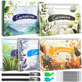 4-Pack Reusable Grooved Cursive Handwriting Workbooks with Disappearing Ink