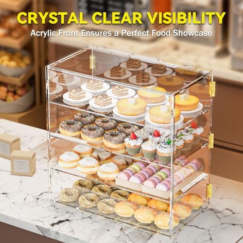 4 Tiers Countertop Bakery Display Case