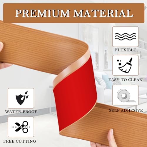 LSGCQ Vinyl Baseboard Molding Trim 4 Inch Self-Adhesive Vinyl Wall Base