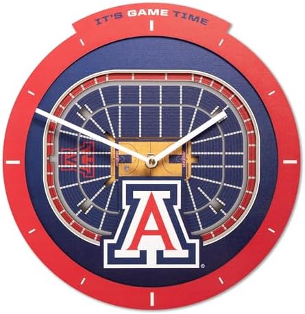 YouTheFan NCAA Arizona Wildcats StadiumView 3D Wall Clock
