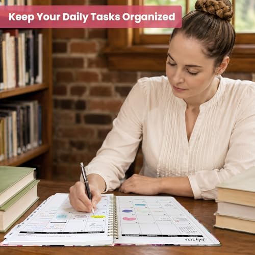 Large Planner 2026-2027, A4 (8.5" x 11") Hardcover Weekly & Monthly Planner July 2026 - June 2027 with Monthly Tabs, Academic Planner for School, Work and Office, Petaline Wash