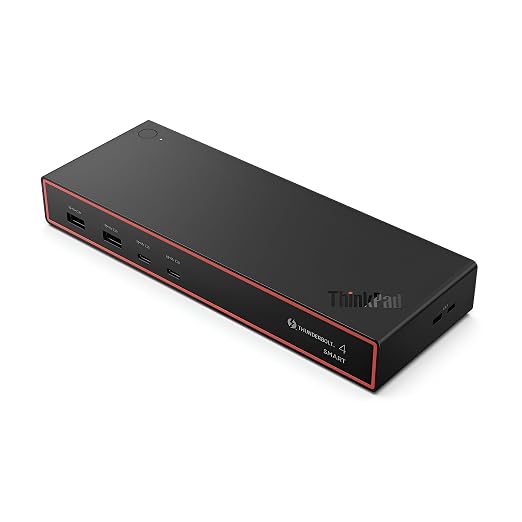 Lenovo ThinkPad Thunderbolt 4 Smart Dock Gen 2 7500, Multiple Display Support, Integrated 1M Thunderbolt 4 Cable, Remote Hardware Management, 40Gbps Data Speed, 100W Power Delivery, Black