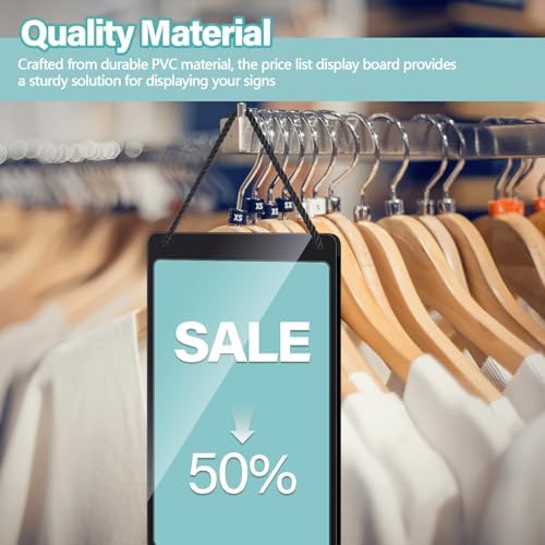 Thyle 6 Pcs Business Retail Hanging Sign Holder 8.3 x 5.8 Inch Plastic Advertising Signage Sign Holder Craftsman's Stall Clear Poster for Store Supermarket Exhibition Mall Restaurant Display