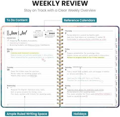 Large Planner 2026-2027, A4 (8.5" x 11") Hardcover Weekly & Monthly Planner July 2026 - June 2027 with Monthly Tabs, Academic Planner for School, Work and Office, Galaxy Flow