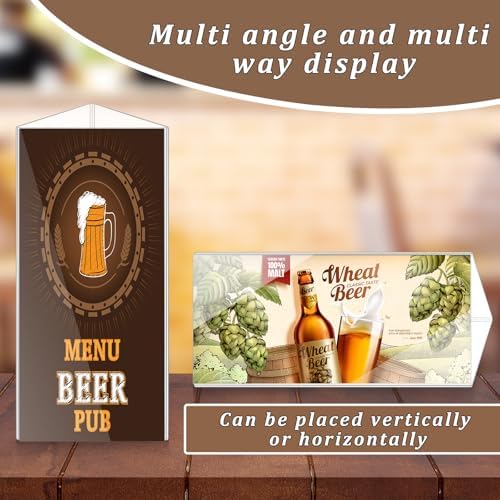 4 Pack 3 Side Table Tent Sign Holder Acrylic, 4 x 9 Inch