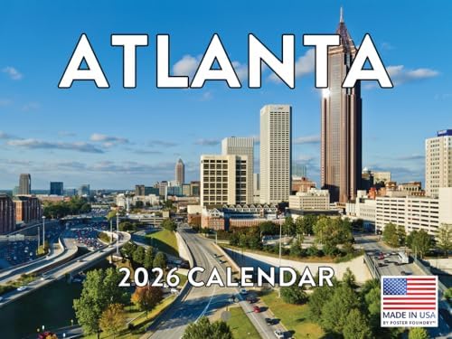 Atlanta Calendar 2026 Wall 12 Month Monthly GA Scenic Georgian Souvenirs ATL Themed Gifts | American Made In The USA