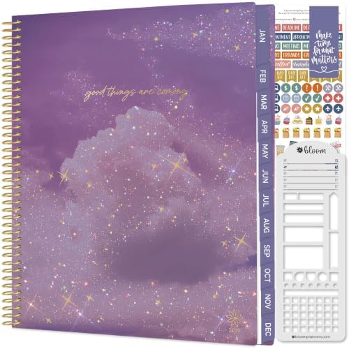 bloom daily planners 2027 Planner for Women (8.5" x 11") - Weekly & Monthly Calendar Year (January to December) Softcover Agenda Book Organizer with Stickers & Stencil - Good Things Are Coming