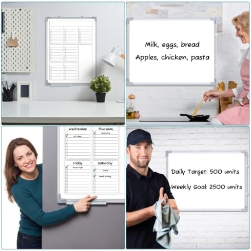 Lincia 24" x 18" Magnetic to Do List Whiteboard, Weekly Planner, White