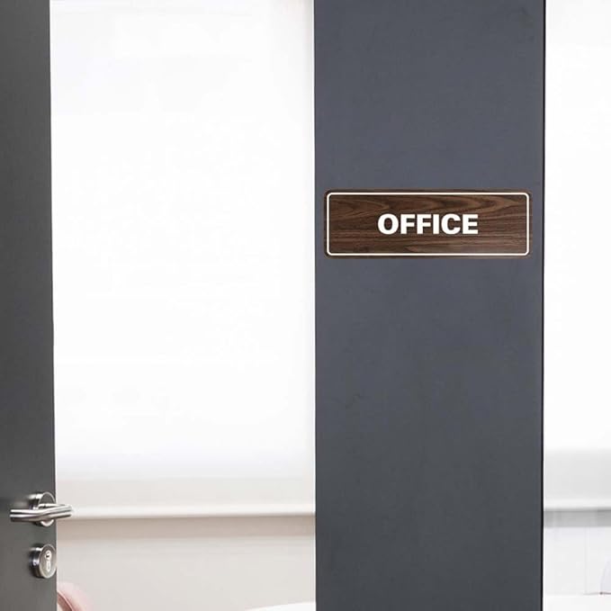 Signs ByLITA Standard Office Sign - Professional Business Signage - Easy to Install (White/Red) - Large 2 Pack