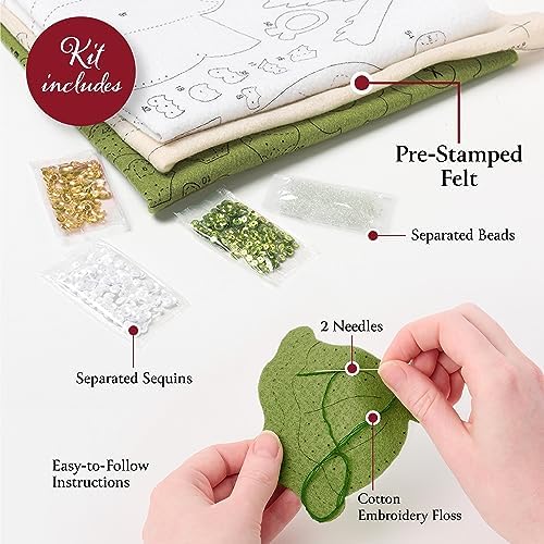 Bucilla Felt Applique 4 Piece Ornament Making Kit, Nordic Noel, Perfect for DIY Arts and Crafts