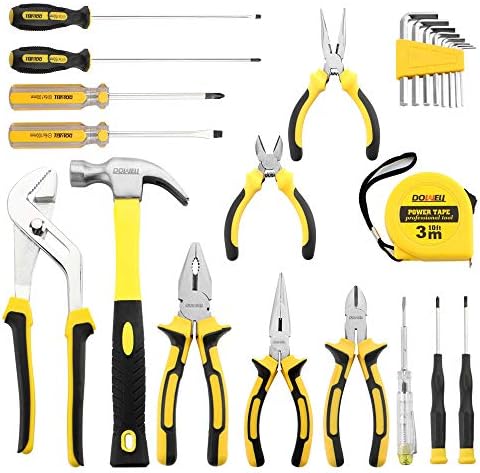 DOWELL 24 pcs Homeowner Tool Set, Home Repair Hand Tool Kit