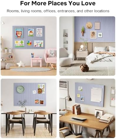 48" x 36" Large Cork Bulletin Board Tiles, Peel and Stick Felt Wall Panels for Vision, Message Center, Picture and Prayer Board for Office, Dorm, Room and Desk Decor(Blue Gray)