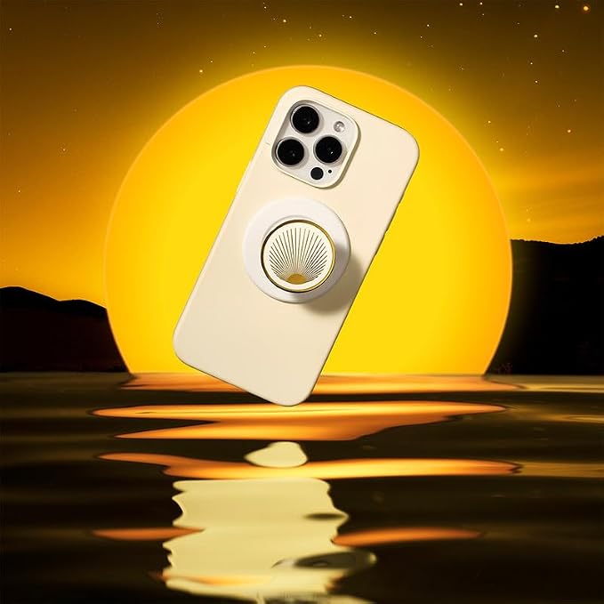 PopSockets Phone Grip for MagSafe, Magnetic Holder- Radiant White | Removable, For Kindle / Android / iPhone, With Magnet, White, Enamel, Designs