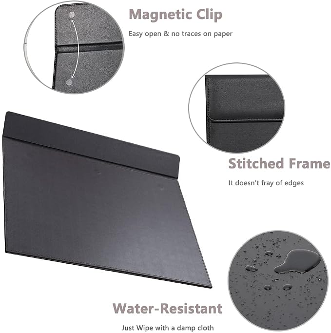 18''x14'' Large Rectangle A3 Desk Writing & Drawing Desk Pad &Board Table Protector Mat with Paper Clip on Top Brown