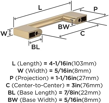 Amerock 10BX37130CZ | Champagne Bronze Cabinet Pull | 3 inch (76mm) Center-to-Center | 30 Pack | Cityscape | Furniture Hardware