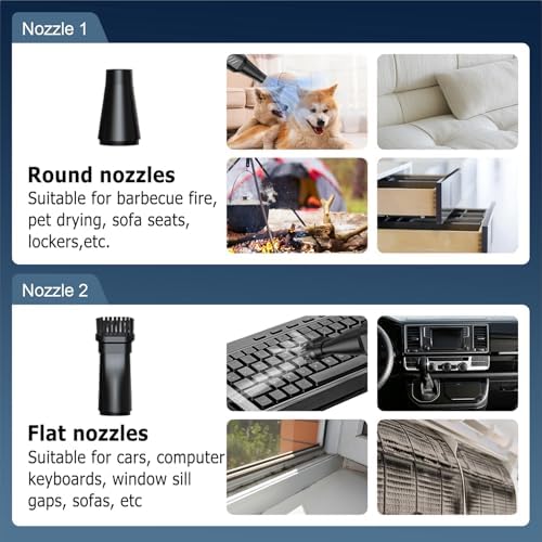 CAGIWIRU Compressed Air Duster -Turbo Fan,150000RPM Cordless Electric air Duster for Keyboard PC Cleaning,No Canned,Jet Dry Blower Air Blower for Home and Car
