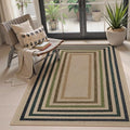 Lahome Modern Geometric Easy Jute Rug, 4x6 Washable Indoor Outdoor Rug