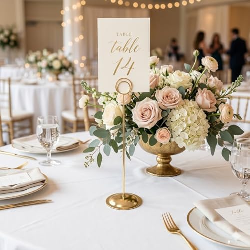 HOHIYA 12 Pack 12" Gold Table Number Holders for Weddings & Events