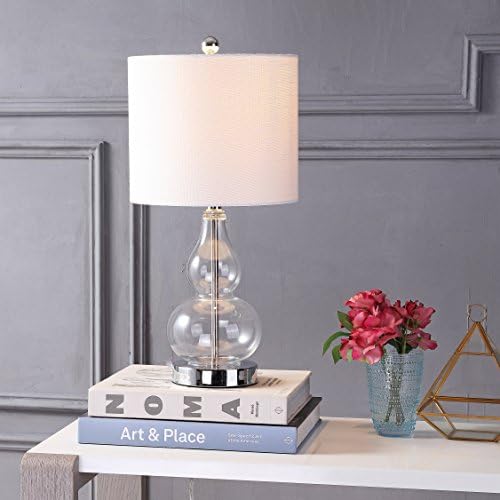 JONATHAN Y Anya Gourd Glass Table Lamp 20.5", Clear