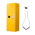 VEVOR Flammable Cabinet 18" x 23" x 65", 23 Gallon Flammable Storage Cabinet with Adjustable Shelf, Cold-Rolled and Galvanized Steel Fire Cabinets, for Commercial Industrial Home Use, Yellow