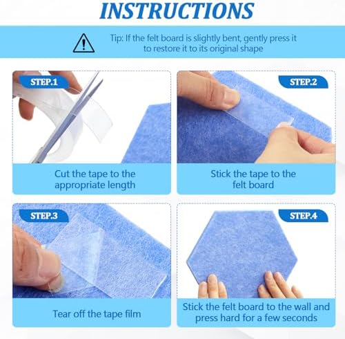 6.7 x 5.9 in 16 Pcs Hexagon Cork Board Tiles, Felt Pin Boards, Ocean