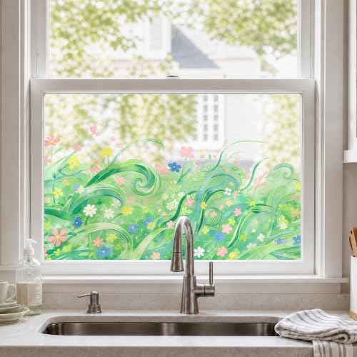 ADD.HERES Stained Glass Window Film, Window Film Decorative, 17.5 x 78.7 in