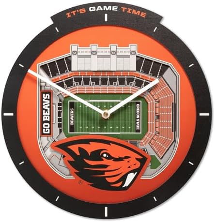 YouTheFan NCAA Oregon State Beavers StadiumView 3D Wall Clock