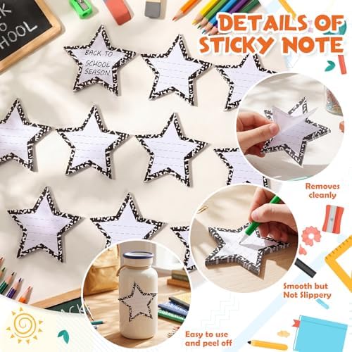 Cute Star Sticky Notes Teacher Note Pad Back to School Supply Gift