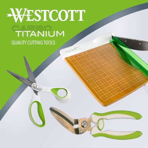 Westcott 16935 8-Inch Heavy-Duty Lefty Carbo-Titanium Scissors For Office and Home, Straight (16935)