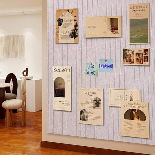 15 Pack Felt Bulletin Board Tiles (12x12 Inch) Self Adhesive Cork Board Alternative for Walls with 30 Push Pins Decorative Acoustic Panels & Pin Board for Home Office, Classroom, Vision Board Decor