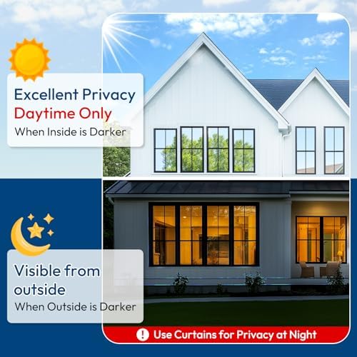rabbitgoo Window Tint, One Way Privacy Film, Silver, 17.5" x 78.7"