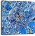 3dRose Wall Clock Silent - 13 inch - Blue Seashell-Mother-of-Pearl Closeup - Pattern