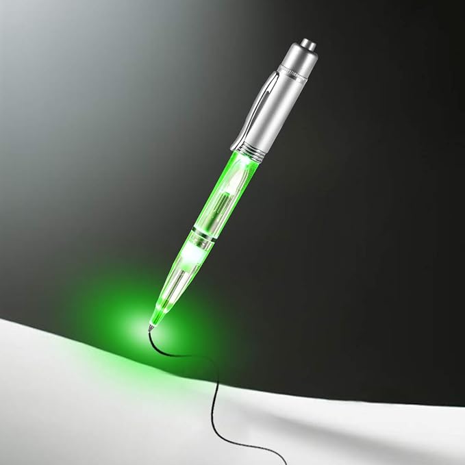 Penyeah Pen Light - LED Pen with Light, Light Up Penlight for Night Writing Ballpoint Pen for Night Writer -Replacement Accessorries Included 4 PK -(1White+1Red+1Green+1Blue)