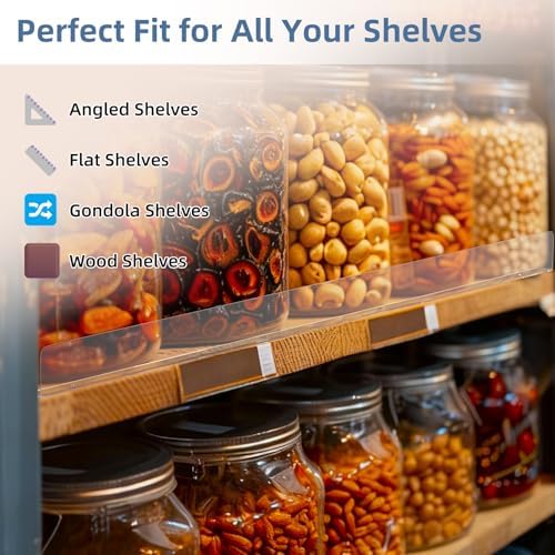Nalwort 22 Pcs Retail Gondola Shelving Front Fence, Clear PET Shelf Fence with 1/4" Holes and Screws, Front Lips Barrier for Retail Store Display Rack, 1.5" H x 48" L