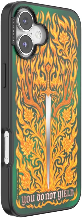 PopSockets iPhone 16 Plus Phone Case with MagSafe- Fireheart | Magnetic, Wireless Charging, Camera & Drop Protection, Acotar, Throne, Glass, Sarah, Dragon