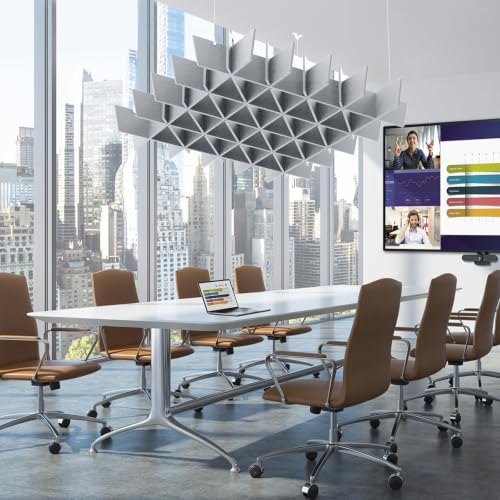 Acoustic Ceiling Panels Sound Absorbing Panels, Lattice Gray