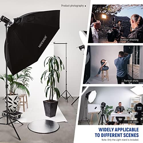 NEEWER 13ft/400cm Air Cushioned Light Stand, Heavy Duty Metal Photography Tripod Stand with 1/4” to 3/8” Reversible Screw Adapter and 3 Way Mounting Interface, Load Capacity: 6.5lb/3kg, ST-400AC