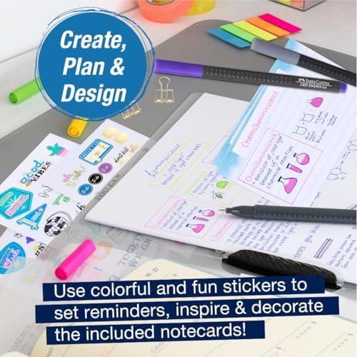 Faber-Castell Essential Note Taking Supplies - Studying Essentials Set with 6 Fineliner Journal Pens, College School Supplies, Stationary and Planner Accessories