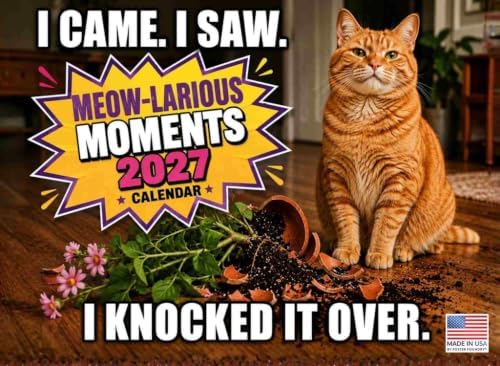 Funny Cat Calendar 2027 Cats Monthly Wall Calender 12 Month