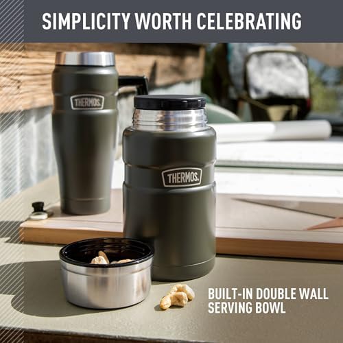 THERMOS Stainless King Vacuum-Insulated Food Jar, 24 Ounce, Matte Black