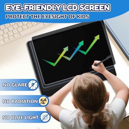 16 Inch LCD Writing Tablet for Kids, Reusable Portable Drawing Board, Black
